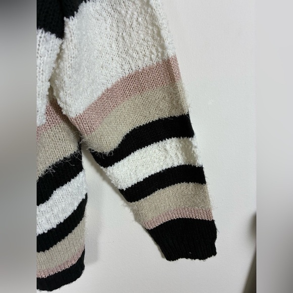 Lane Bryant Cardigan 26/38 Multi-Yarn Striped Fuzzy - Picture 6 of 12